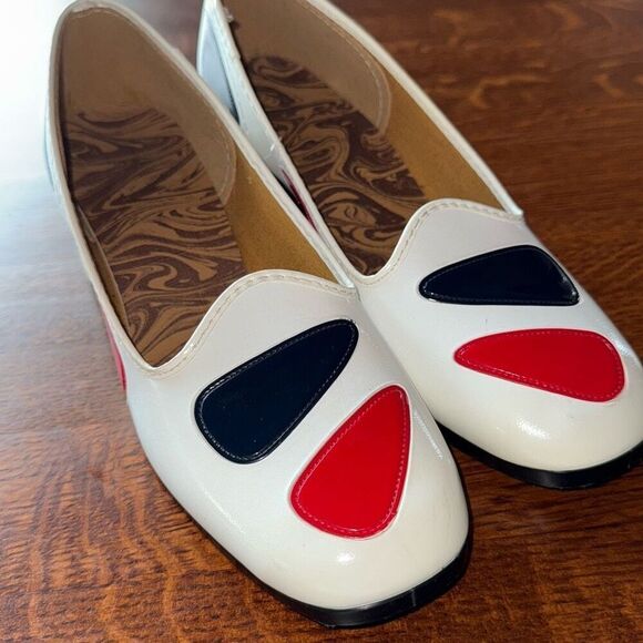 Vintage 60s MOD Beatnik Patent Square Toe Heels Size 7B - Picture 10 of 15